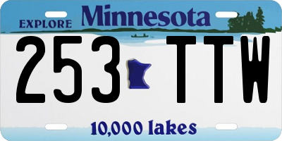 MN license plate 253TTW