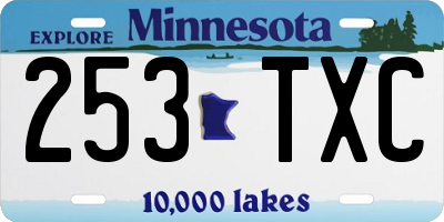 MN license plate 253TXC