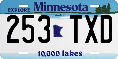MN license plate 253TXD