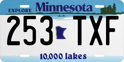 MN license plate 253TXF