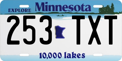 MN license plate 253TXT