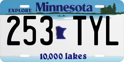 MN license plate 253TYL