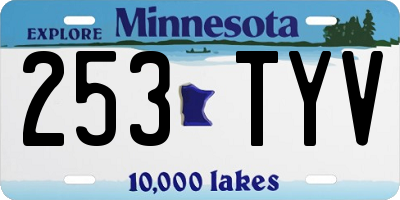 MN license plate 253TYV