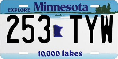 MN license plate 253TYW