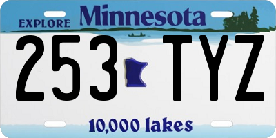 MN license plate 253TYZ