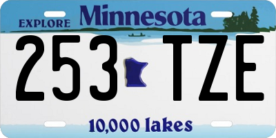 MN license plate 253TZE