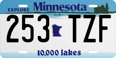 MN license plate 253TZF