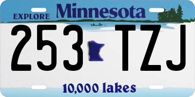 MN license plate 253TZJ