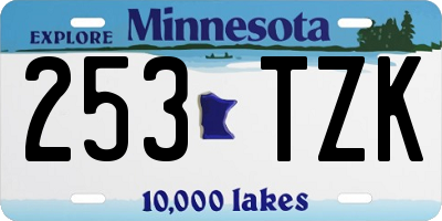 MN license plate 253TZK