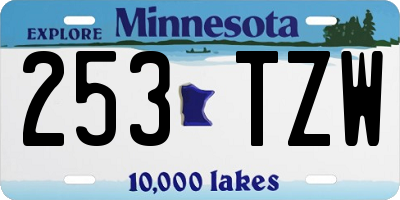 MN license plate 253TZW