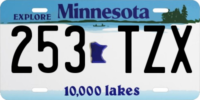MN license plate 253TZX