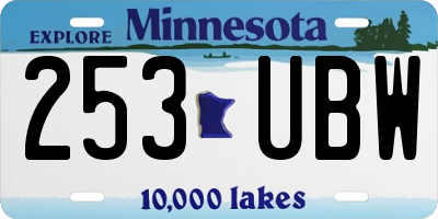 MN license plate 253UBW