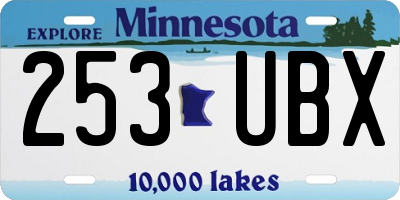 MN license plate 253UBX