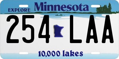 MN license plate 254LAA