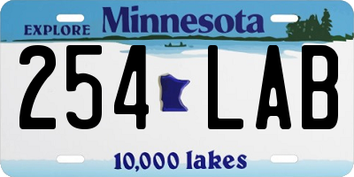 MN license plate 254LAB