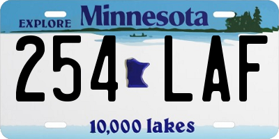 MN license plate 254LAF