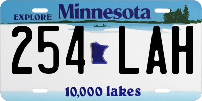 MN license plate 254LAH