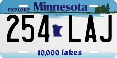 MN license plate 254LAJ