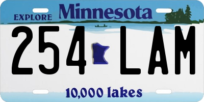 MN license plate 254LAM