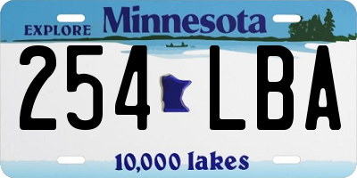 MN license plate 254LBA