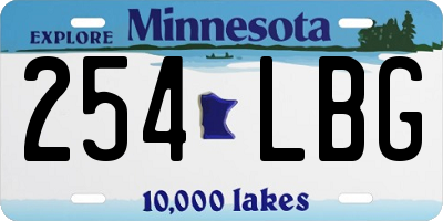 MN license plate 254LBG