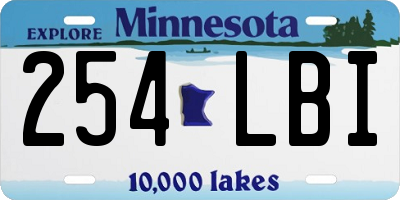 MN license plate 254LBI