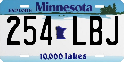 MN license plate 254LBJ