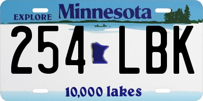 MN license plate 254LBK