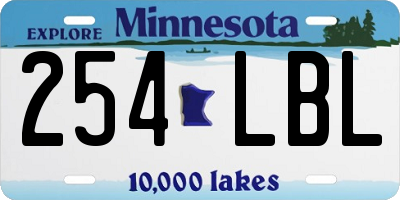 MN license plate 254LBL