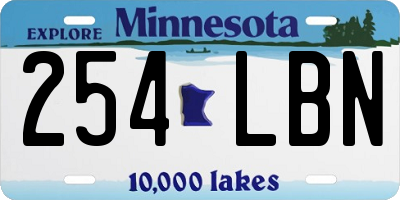 MN license plate 254LBN