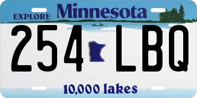 MN license plate 254LBQ