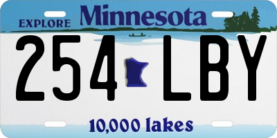 MN license plate 254LBY