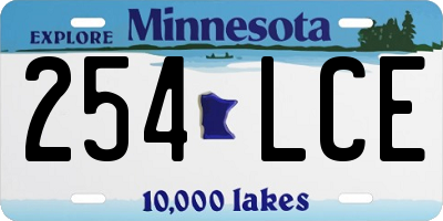 MN license plate 254LCE