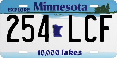 MN license plate 254LCF