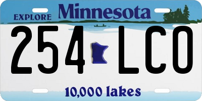 MN license plate 254LCO