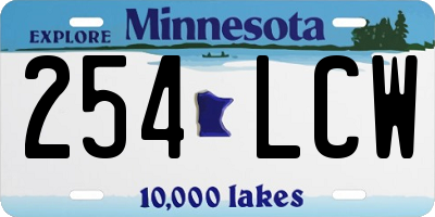 MN license plate 254LCW