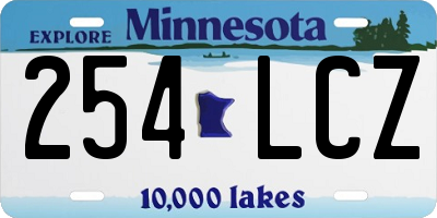 MN license plate 254LCZ