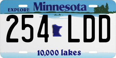 MN license plate 254LDD
