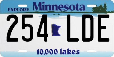 MN license plate 254LDE