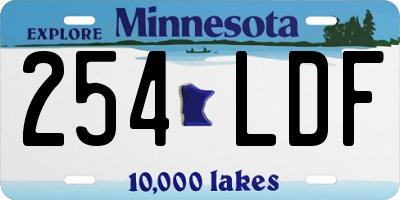 MN license plate 254LDF
