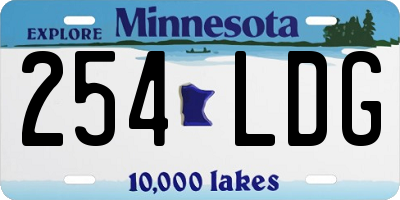MN license plate 254LDG