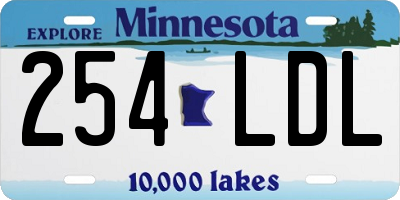MN license plate 254LDL