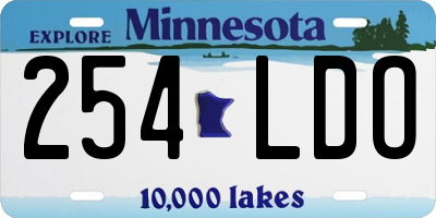 MN license plate 254LDO