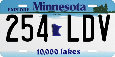 MN license plate 254LDV