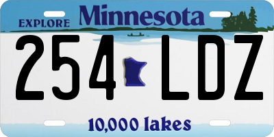 MN license plate 254LDZ