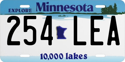 MN license plate 254LEA