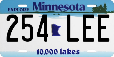 MN license plate 254LEE