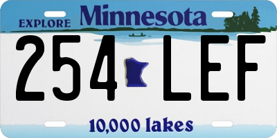 MN license plate 254LEF