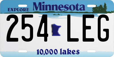MN license plate 254LEG