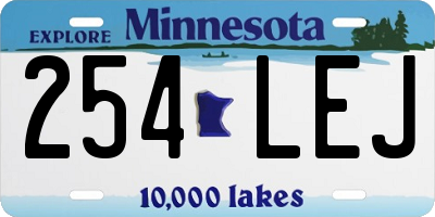 MN license plate 254LEJ